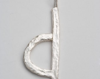 Sterling silver large lowercase letter pendants