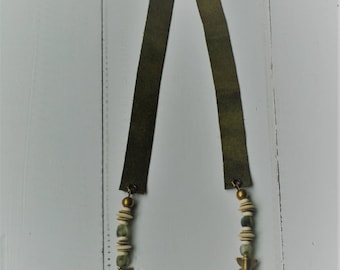Olive Green Primitive Necklace