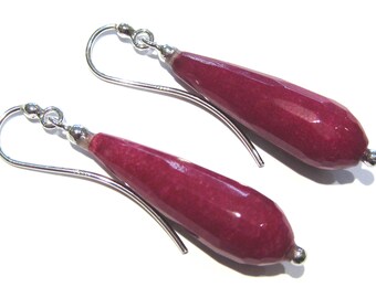 quartz bordeaux earrings silver 925%