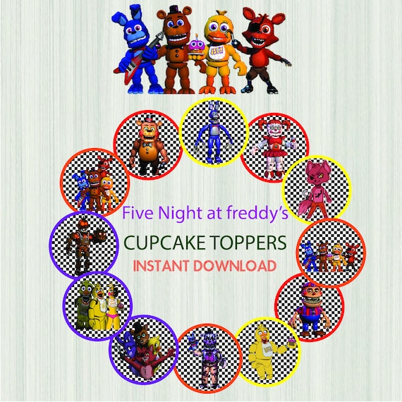 FNAF cupcake toppers Five Nights at Freddy's cupcake