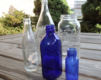 Vintage Glass Bottle Collection, Cobalt Blue Phillips Medicine, Bromo Seltzer, Juice Bottles, Crass Soda Bottle, Baltimore Maryland Bottles