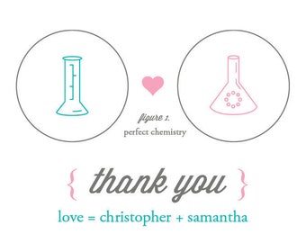 Chemistry / Beaker / Science Thank You Card - Coordinates with Invite!