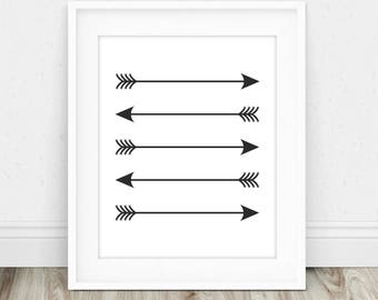Black Arrow Art - Boho Arrow Decor, Nursery Arrow Decor, Arrow Wall Hanging, Arrow Wall Decor, Tribal Wall Art, Arrow Nursery Decor