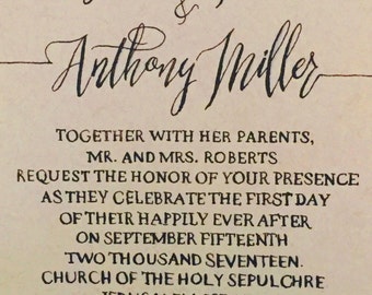 Calligraphy Wedding Invitation Package