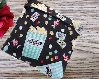 10in X 10in Microwavable Corn Filled Heat Pack, Heating Pad, Ice/Cold Pack, Flannel Buttered Popcorn Print, Corn Bag Sleeve, Heat Pad Cover