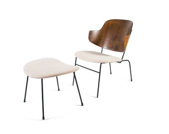 Ib Kofod-Larsen Penguin Chair and Ottoman. Made in Denmark. Mid Century Modern