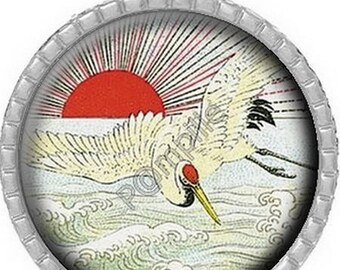 Cabochon pendant - Asian inspiration - (604)