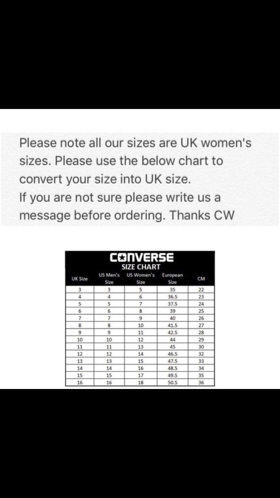 converse size chart uk to us