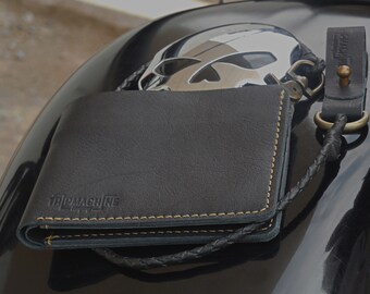 Bi Fold Guitarist Leather Wallet - Black "Lucille"