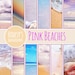 Pink Beaches Digital Paper // Pretty Beach Digital Photographs // Square Beaches Digital Downloads // Beach Themed Photos for Scrapbooking