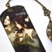 Mini Bookmark With Bronze Pendant - Painting - Pre-Raphaelite - Handmade