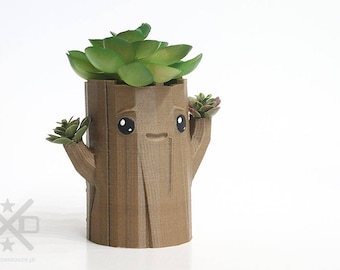 Cute tree planter, Happy planter, Cute planter, Face planter, succulent planter, air plant holder, Nursery decor, Kawaii decor, tree planter