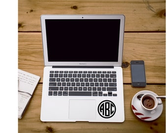 Vinyl monogram decal, vinyl decals, initial vinyl sticker, laptop sticker, vinyl sticker, vinyl initials, computer sticker decal