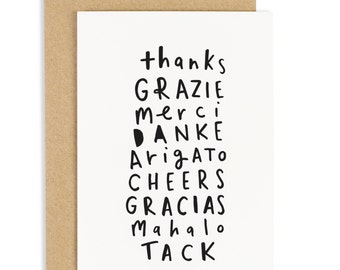 Thank You Languages Card - thank you greeting card - CC73