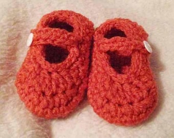 Crochet Baby Mary Jane Shoes