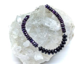 Sugilite and Black Tourmaline Bracelet