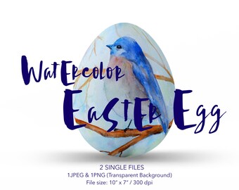 Digital Bird Clip Art Watercolor Print Bird Egg Digital Download Art Wall Decor Nursery Printable Watercolor Digital Bird Download Print Art