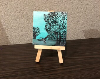 Original mini BREATHE acrylic painting on canvas