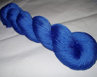 Hand dyed silk yarn, lace yarn, silk yarn, lace weight yarn, blue silk yarn, silk weaving yarn, AZURO IV, 3.5oz/830yds, 100% silk, 100g/750m