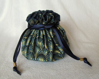 Jewelry Bag - Medium Size - Travel Tote - Pouch for Jewelry - EGYPTIAN FAN