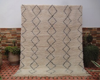 beni ourain rug vintage 100% WOOL moroccan berber