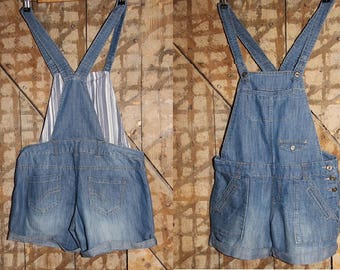 Vintage Denim Overalls Shorts , Playsuit Romper, Denim Overalls , Vintage Women Spring Summer Overalls , Overall Jumper , Jeans Shorts