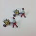 Vintage Flower Seller Scatter Pin x2 Enamel Brooches