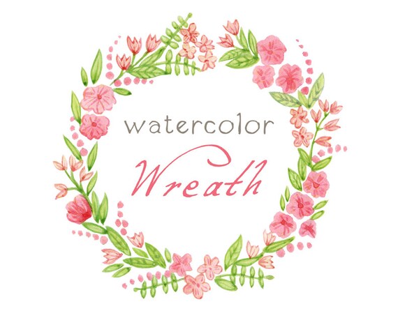 Digital Wreath Digital Clipart Watercolor Flowers Floral