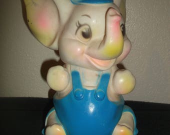 Vintage Squeaky Elephant Toy By Sanitoy 50's MADE IN USA