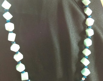 Amazonite Cube, Heamatite and Swarovski Necklace
