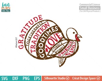 Turkey Word art, Gratitude, Tradition, Family, Friends, Happy Thanksgiving svg, Autumn, Thanksgiving SVG, dxf, eps png