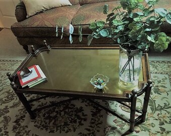 Chapman Vintage Brass and Wood Coffee Table