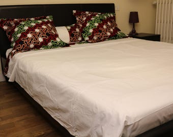 Bed set: flat sheet, fitted sheet and 2 pillowcases