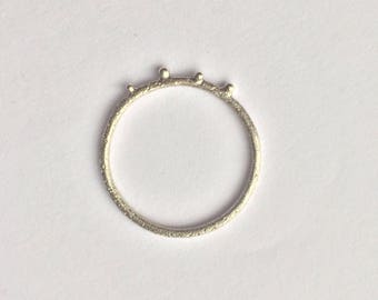 Textured bubble stacking ring in sterling silver