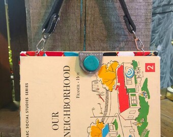 altered book purse - our community