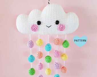 Cloud Mobile PDF Pattern, crochet, amigurumi