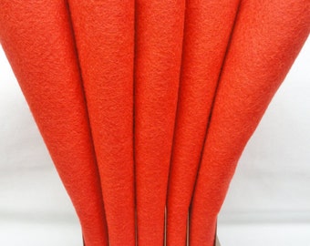Felt Sheets, Red Wool, Merino Blend Wool, Craft Felt, 12 X 18 Sheets