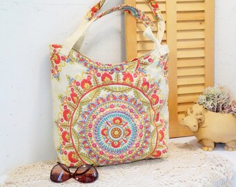Boho Shoulder Bag/Boho Shoulder Tote/Large Shoulder Bag/Boho Bag/Oversized Shoulder Tote/Quilted Bag/Oversized Bag/Fabric Bag