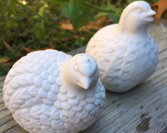 SALE Salt Pepper Shakers Quail Porcelain Finely Detailed Vintage