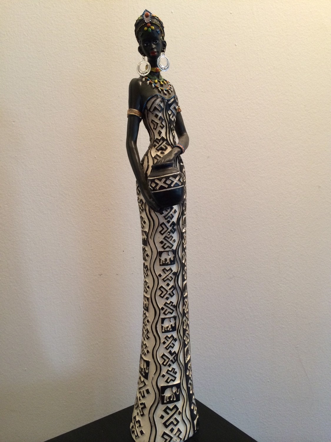 African Woman Statue Kenyan Tribal Art Doll Figurine