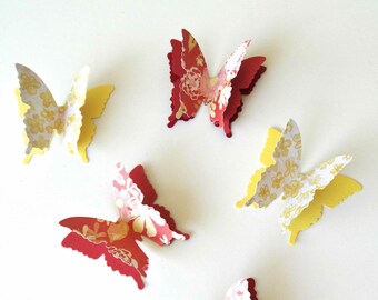 3D Paper Butterflies, bridal shower, birthday party decor, anniversary decor, layered butterflies, 4 color mixes