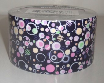 Black Circles Bubbles Duct Tape 15 ft Roll DIY Art Project Paper Crafts Scrapbooking Crafting Supplies