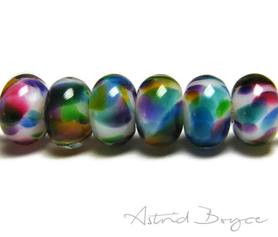 Rainbow Spacers - Artisan Lampwork Glass Bead Set - Perfect for Rainbow Earrings or a Rainbow necklace - Make a Rainbow Bridge Bracelet
