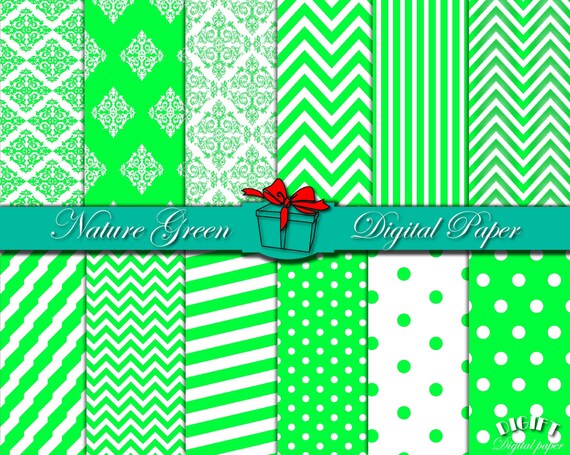 Grass Green digital paper Nature Green print Green damask Green chevron Green party decor Green wall art Green paper Green Grass clip art