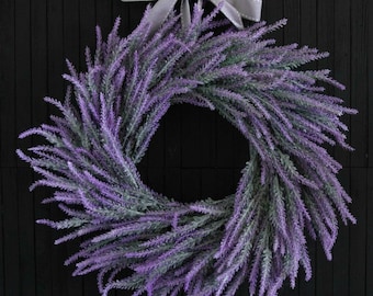 Artificial Lavender Spring Summer Front Door Wreath