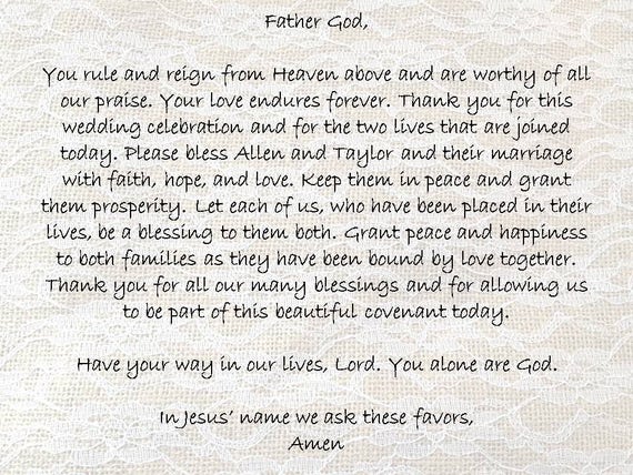 Wedding Blessing Prayer Digital Print Marriage Prayer