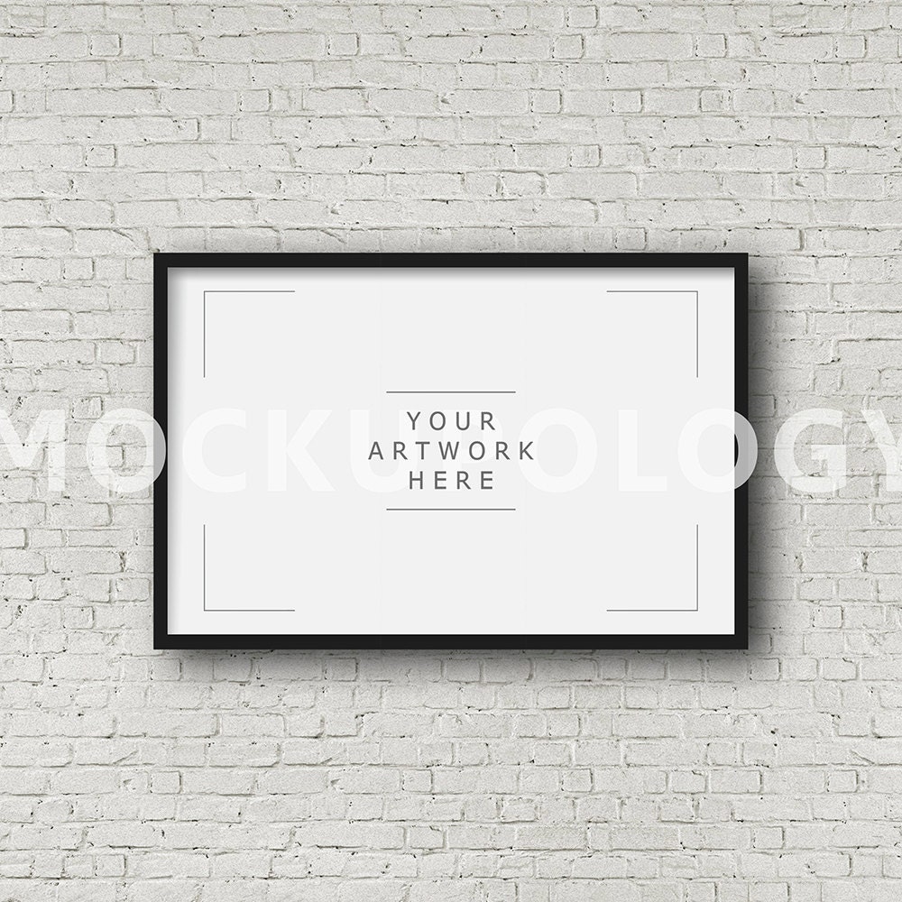 Download 11x17 Horizontal DIGITAL Black Frame Mockup Styled