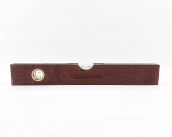 Mid Century Spirit Level Tool Made of Teak Wood
