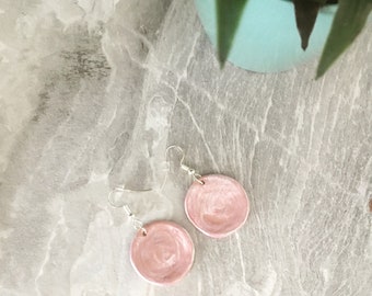 CC Pendant Double C Pink Pearl Gold Earrings 558643