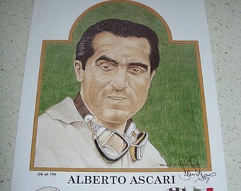 limited edition print of alberto ascari, f1 world champion 1952, 1953